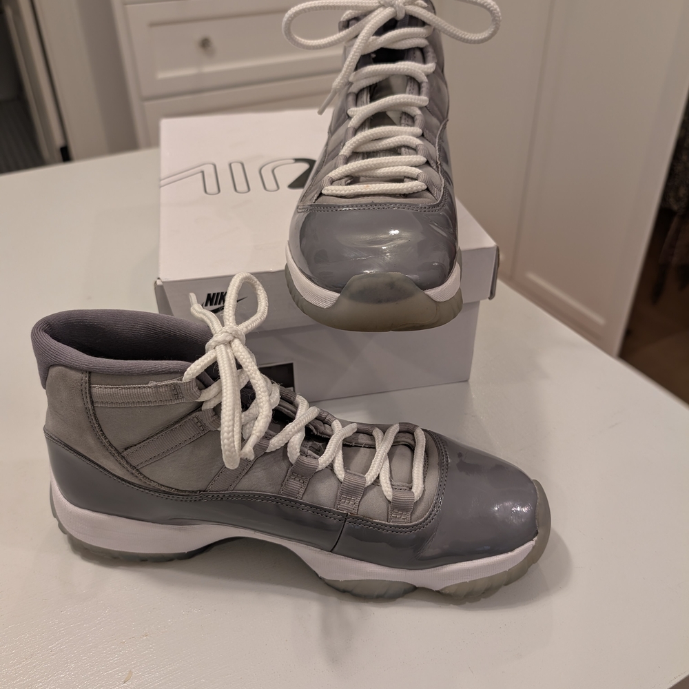 Nike Gray and White High-Top Sneakers